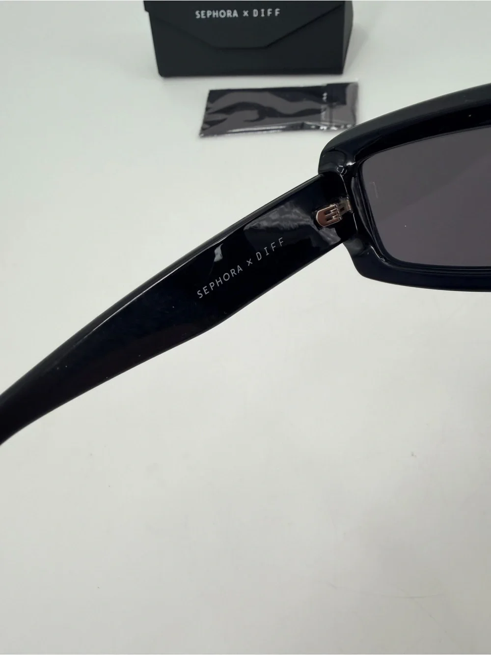 Sephora X DIFF Black Rectangle Sunglasses